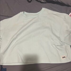 Lee Light Green Cropped Sweatshirt